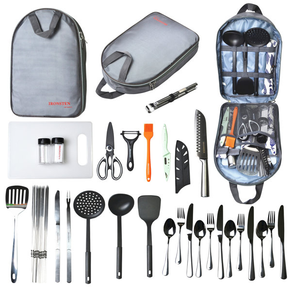 Ironsten Camping Cooking Utensils Set Camp Kitchen Equipment Portable